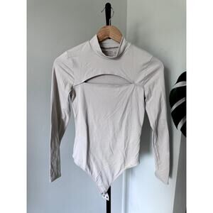 Abercrombie & Fitch Cream Long Sleeve Body Suit